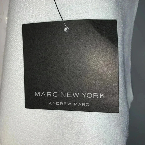 Andrew Marc Faux Leather & Knit Drape Front Jacket - Picture 10 of 11